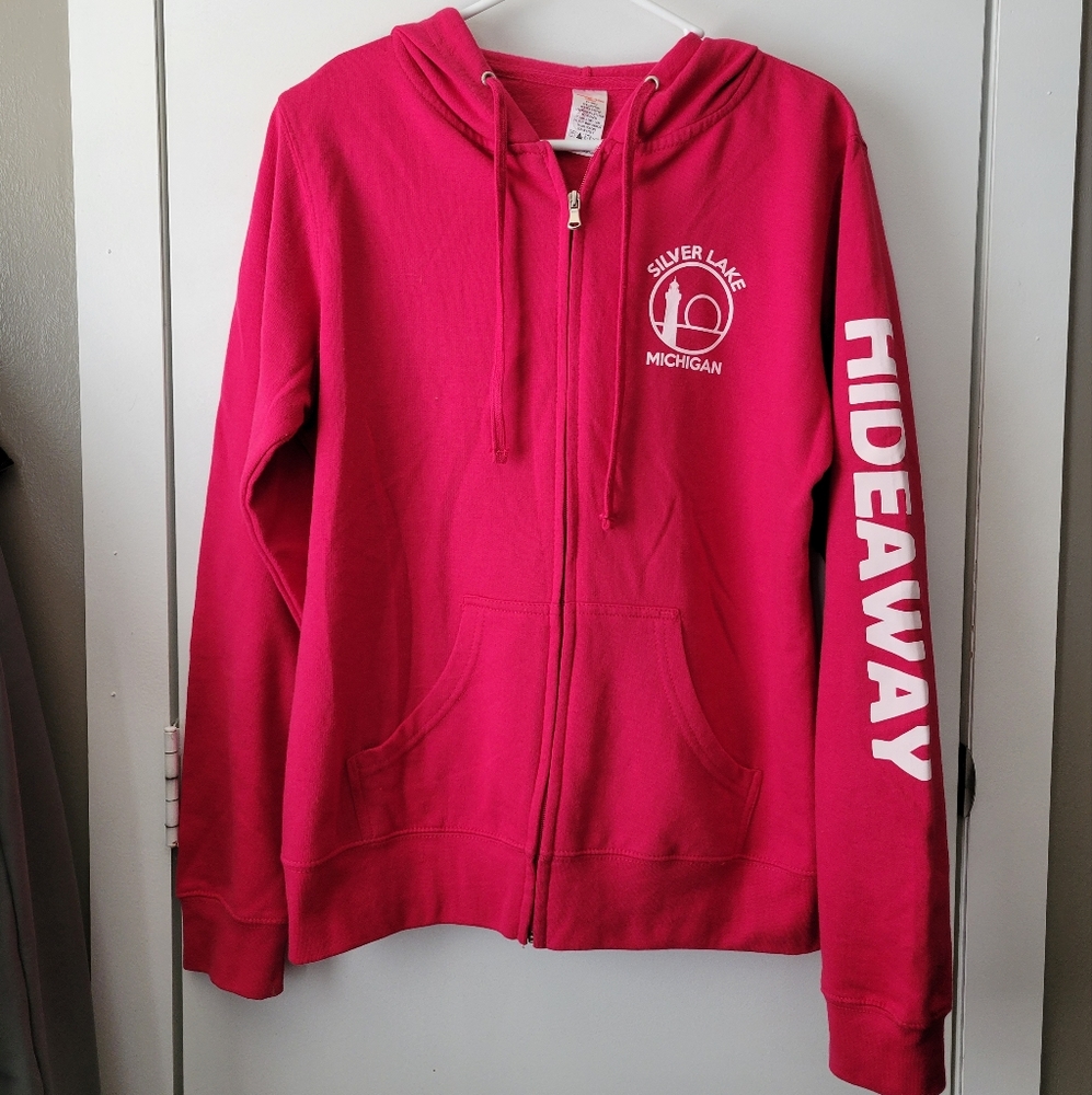 Silver Lake Michigan Pink zip up hoodie